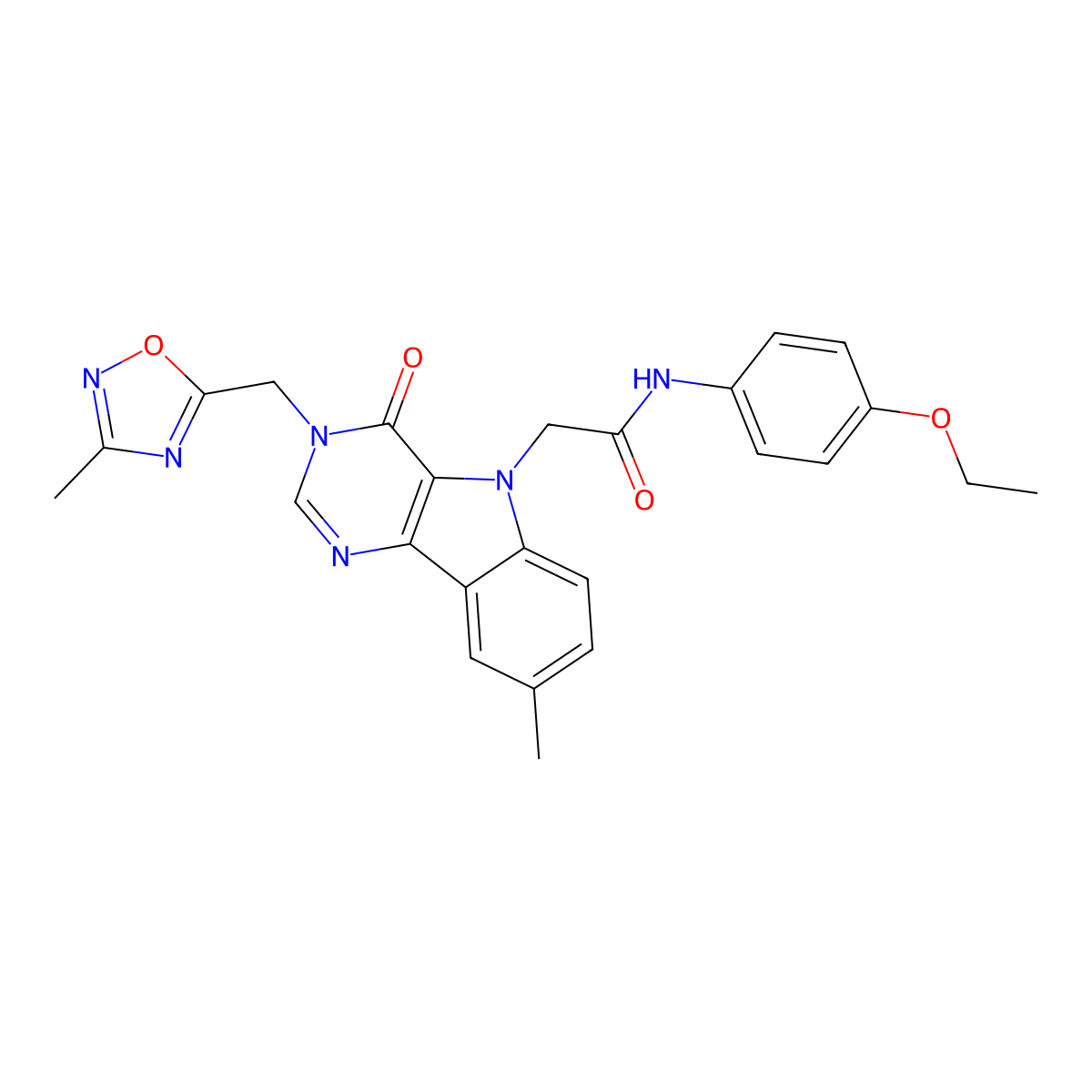 N-(4-ethoxyphenyl)-2-(8-methyl-3-((3-methyl-1,2,4-oxadiazol-5-yl)methyl)-4-oxo-3H-pyrimido[5,4-b]indol-5(4H)-yl)acetamide molecular structure, CAS 1112009-59-2