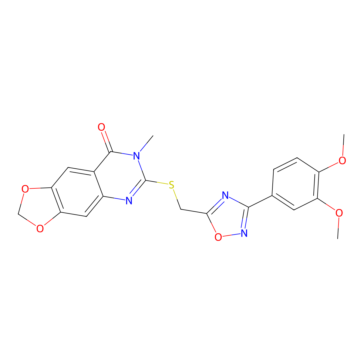 6-({[3-(3,4-dimethoxyphenyl)-1,2,4-oxadiazol-5-yl]methyl}sulfanyl)-7-methyl-2H,7H,8H-[1,3]dioxolo[4,5-g]quinazolin-8-one molecular structure, CAS 1112013-11-2