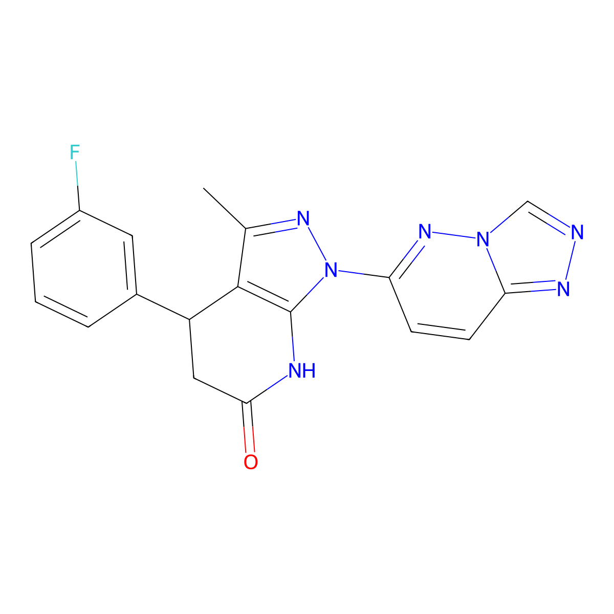 1-([1,2,4]triazolo[4,3-b]pyridazin-6-yl)-4-(3-fluorophenyl)-3-methyl-4,5-dihydro-1H-pyrazolo[3,4-b]pyridin-6(7H)-one molecular structure, CAS 1112020-64-0