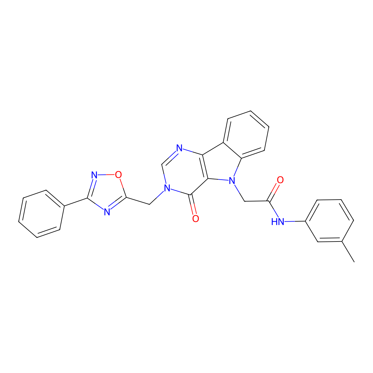 N-(3-methylphenyl)-2-{4-oxo-3-[(3-phenyl-1,2,4-oxadiazol-5-yl)methyl]-3H,4H,5H-pyrimido[5,4-b]indol-5-yl}acetamide molecular structure, CAS 1112023-97-8
