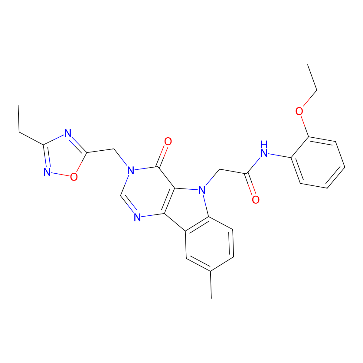 N-(2-ethoxyphenyl)-2-{3-[(3-ethyl-1,2,4-oxadiazol-5-yl)methyl]-8-methyl-4-oxo-3H,4H,5H-pyrimido[5,4-b]indol-5-yl}acetamide molecular structure, CAS 1112026-46-6