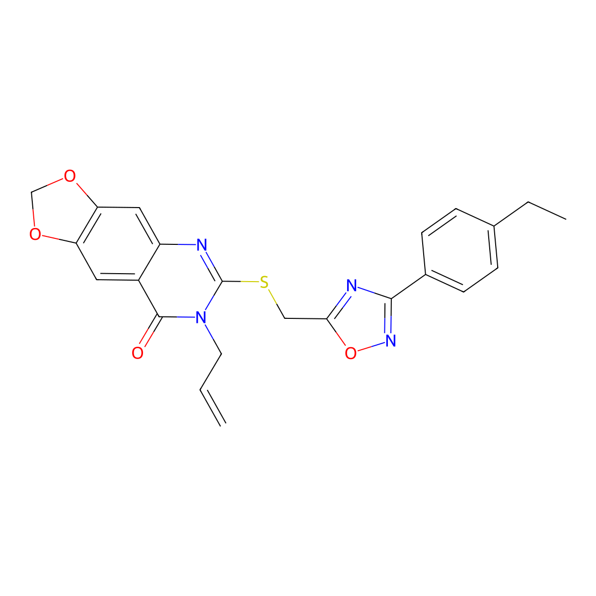 1-{[3-(3-chloro-4-fluorophenyl)-1,2,4-oxadiazol-5-yl]methyl}-3-(4-fluorophenyl)thieno[3,2-d]pyrimidine-2,4(1H,3H)-dione molecular structure, CAS 1112026-84-2