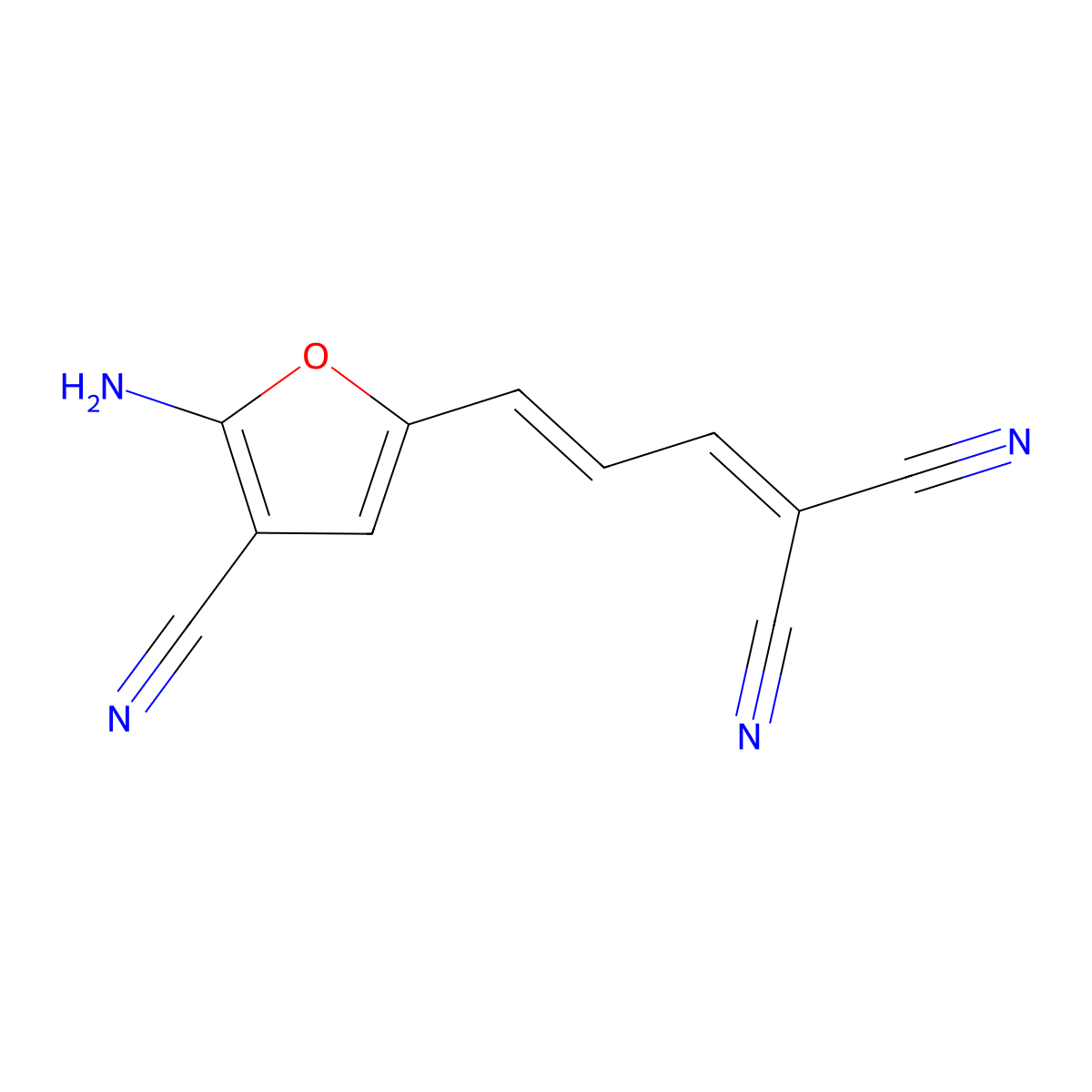 [(2E)-3-(5-amino-4-cyano-2-furyl)prop-2-enylidene]malononitrile molecular structure, CAS 111203-08-8