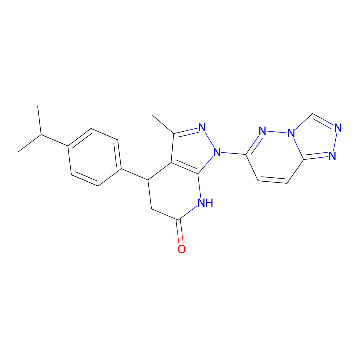 1-([1,2,4]triazolo[4,3-b]pyridazin-6-yl)-4-(4-isopropylphenyl)-3-methyl-4,5-dihydro-1H-pyrazolo[3,4-b]pyridin-6(7H)-one molecular structure, CAS 1112037-69-0