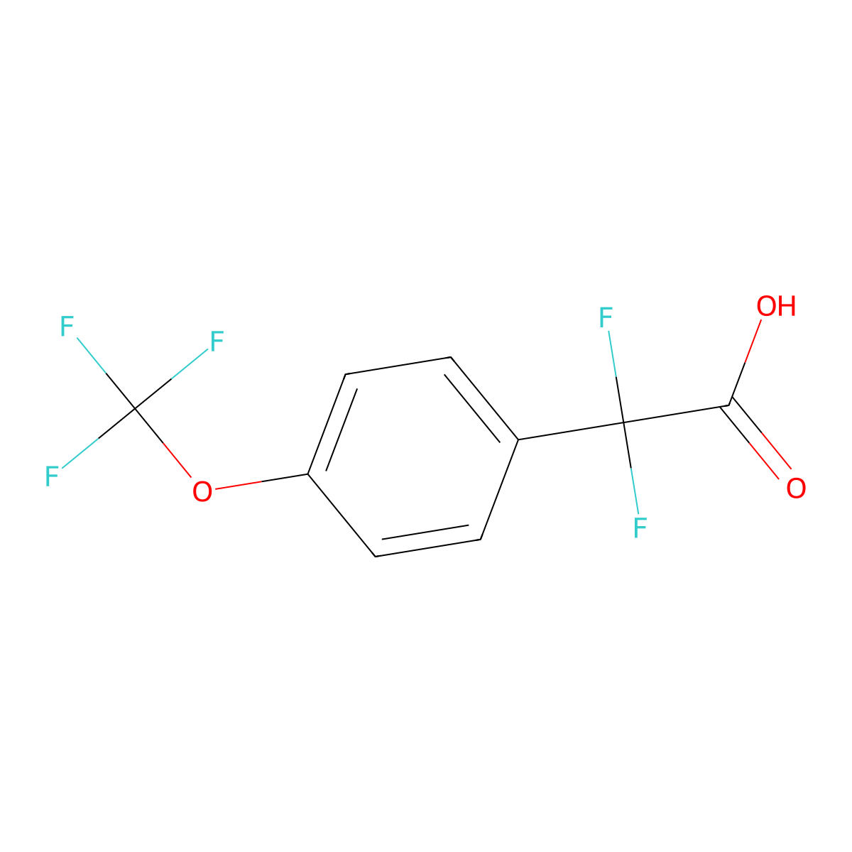 2,2-Difluoro-2-(4-(trifluoromethoxy)phenyl)acetic acid molecular structure, CAS 1112044-47-9