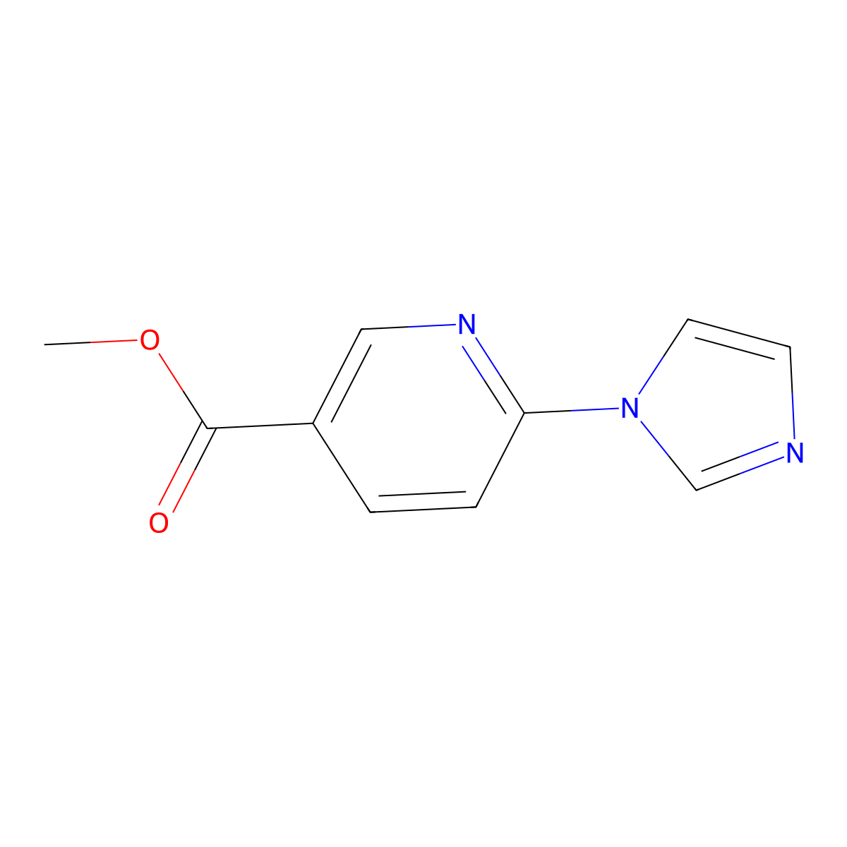 methyl 6-(1H-imidazol-1-yl)nicotinate molecular structure, CAS 111205-01-7