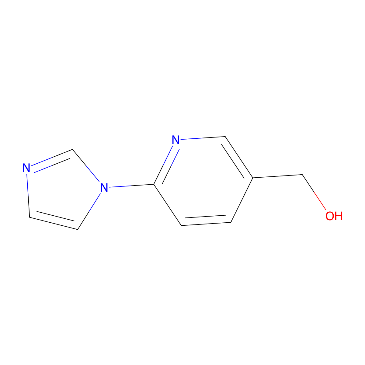 [6-(1H-imidazol-1-yl)pyridin-3-yl]methanol molecular structure, CAS 111205-02-8