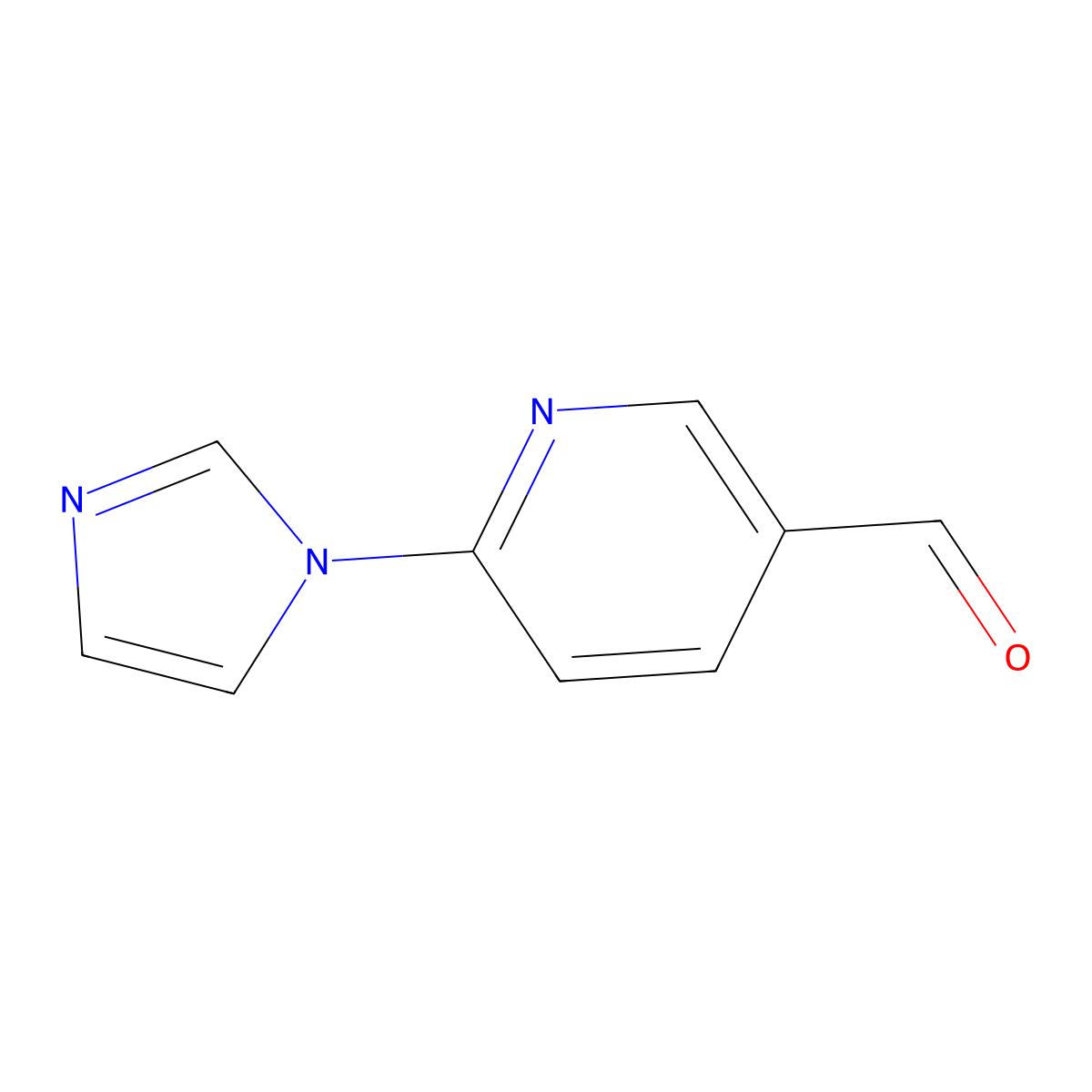 6-(1H-imidazol-1-yl)pyridine-3-carbaldehyde molecular structure, CAS 111205-03-9