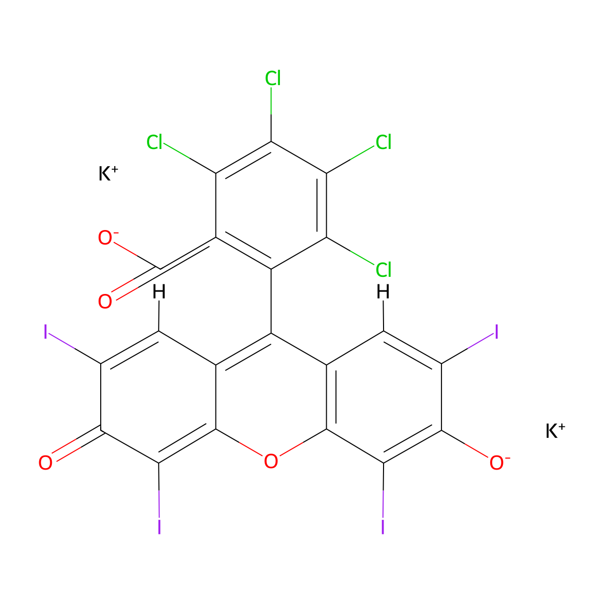 Rose Bengal molecular structure, CAS 11121-48-5