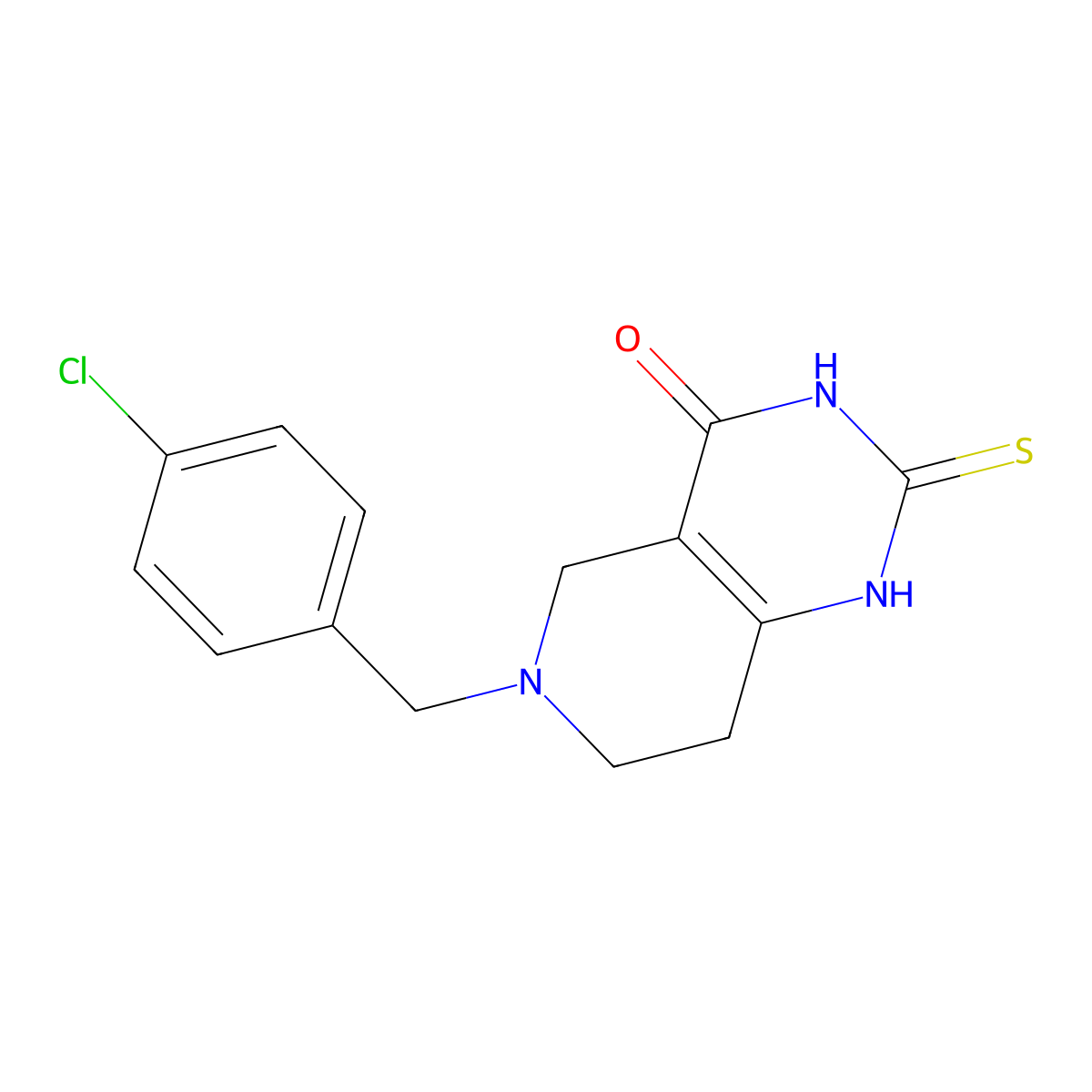 6-(4-chlorobenzyl)-2-thioxo-2,3,5,6,7,8-hexahydropyrido[4,3-d]pyrimidin-4(1H)-one molecular structure, CAS 1112146-51-6
