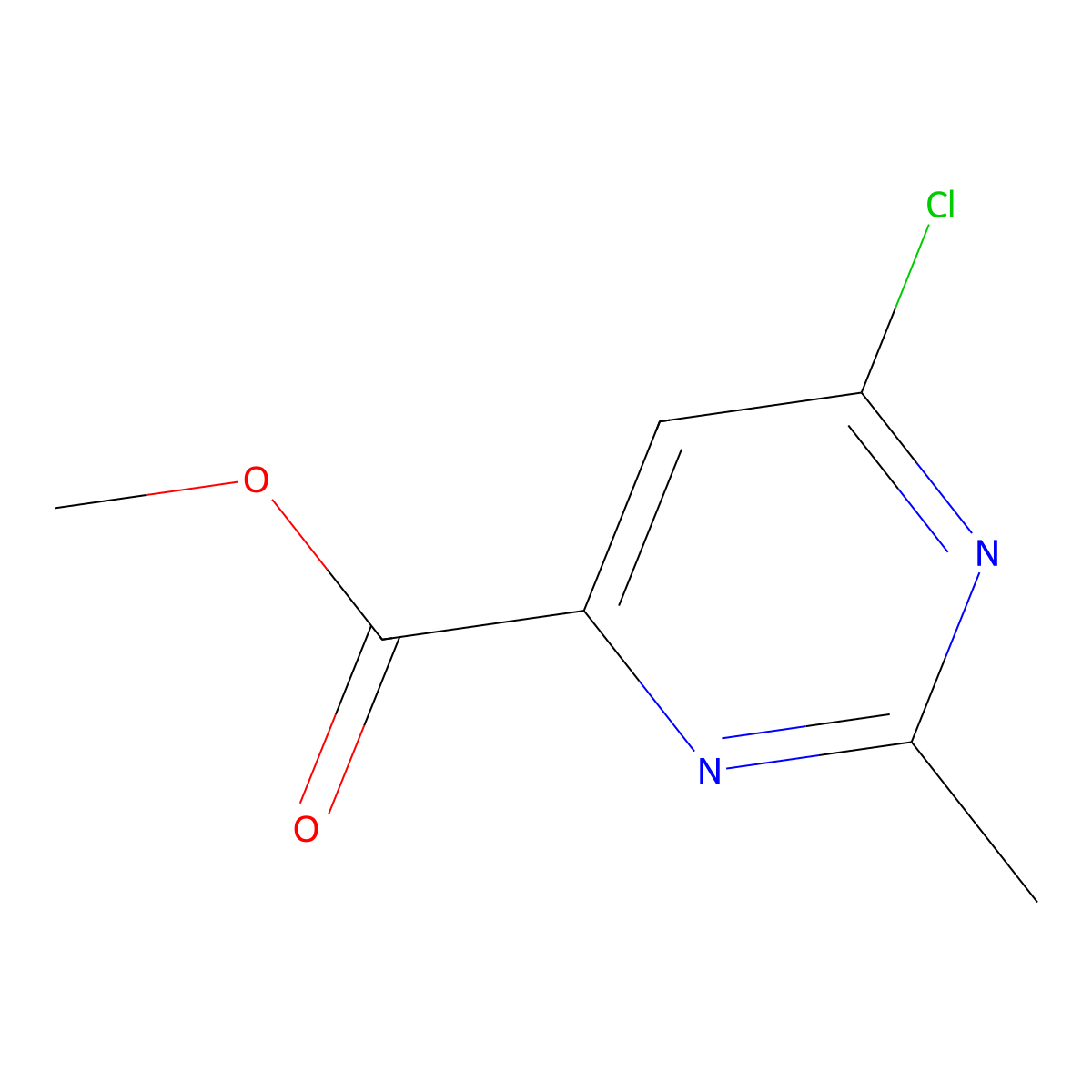 Methyl 6-chloro-2-methylpyrimidine-4-carboxylate molecular structure, CAS 1112178-31-0