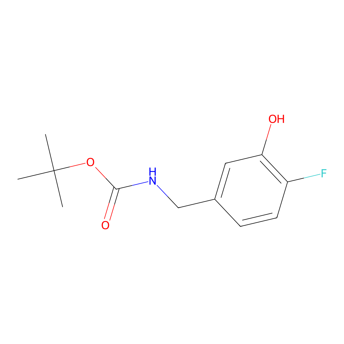 tert-butyl N-[(4-fluoro-3-hydroxyphenyl)methyl]carbamate molecular structure, CAS 1112178-64-9