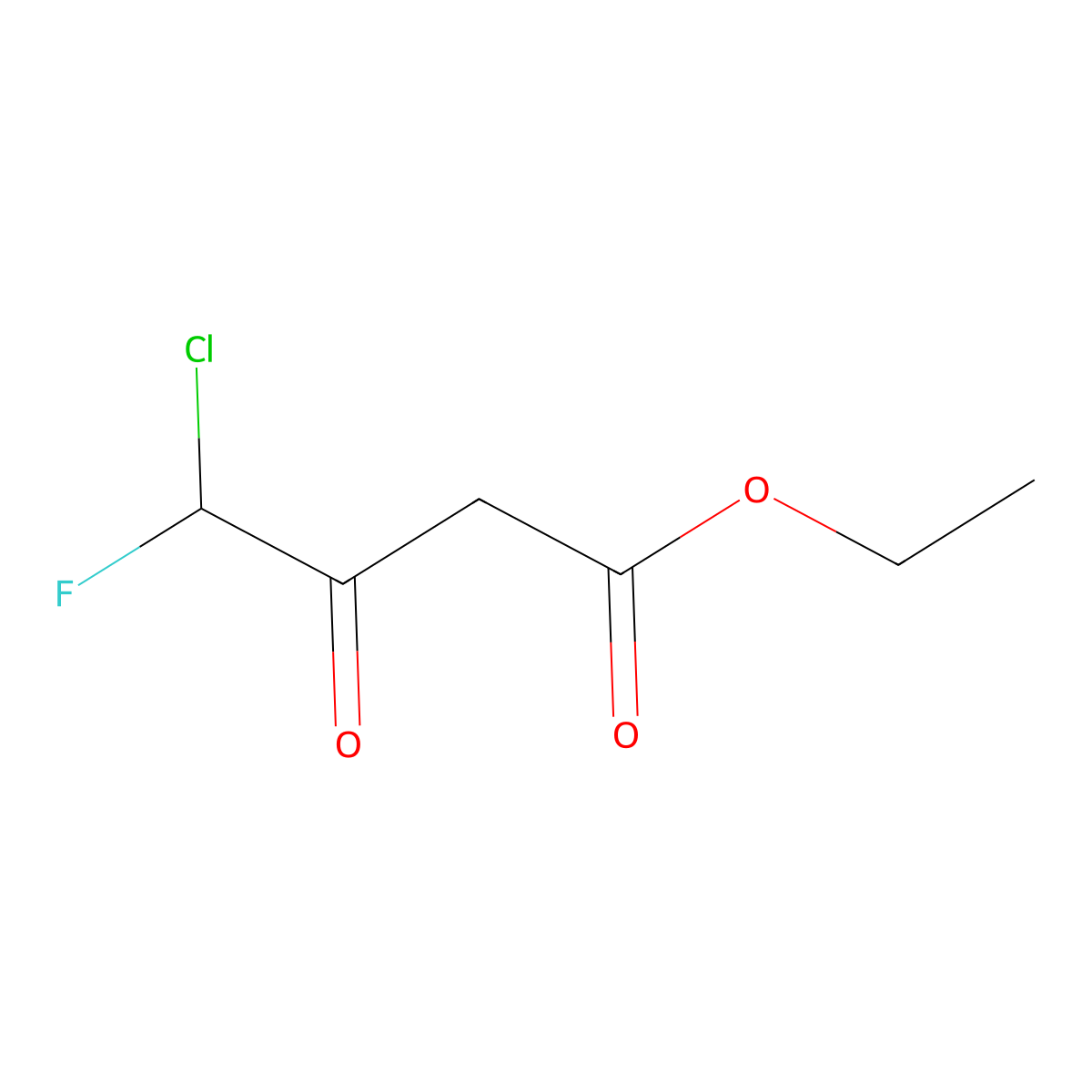 Ethyl 4-chloro-4-fluoro-3-oxobutanoate molecular structure, CAS 111218-58-7