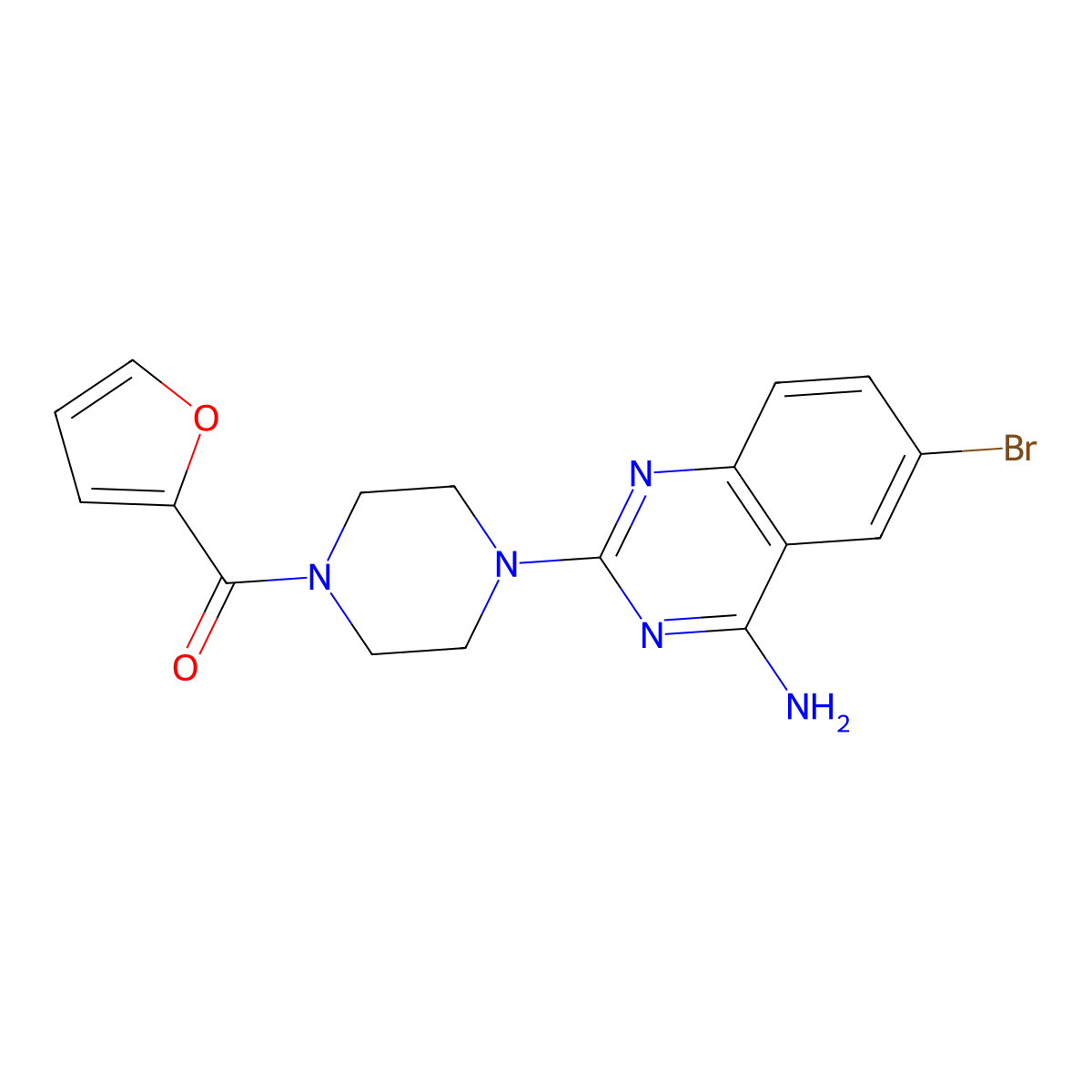 [4-(4-Amino-6-bromoquinazolin-2-yl)piperazin-1-yl]-(furan-2-yl)methanone molecular structure, CAS 111218-69-0