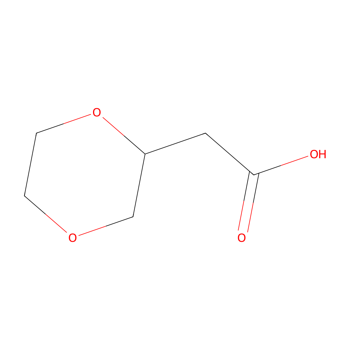 (R)-2-(1,4-dioxan-2-yl)acetic acid molecular structure, CAS 1112181-48-2