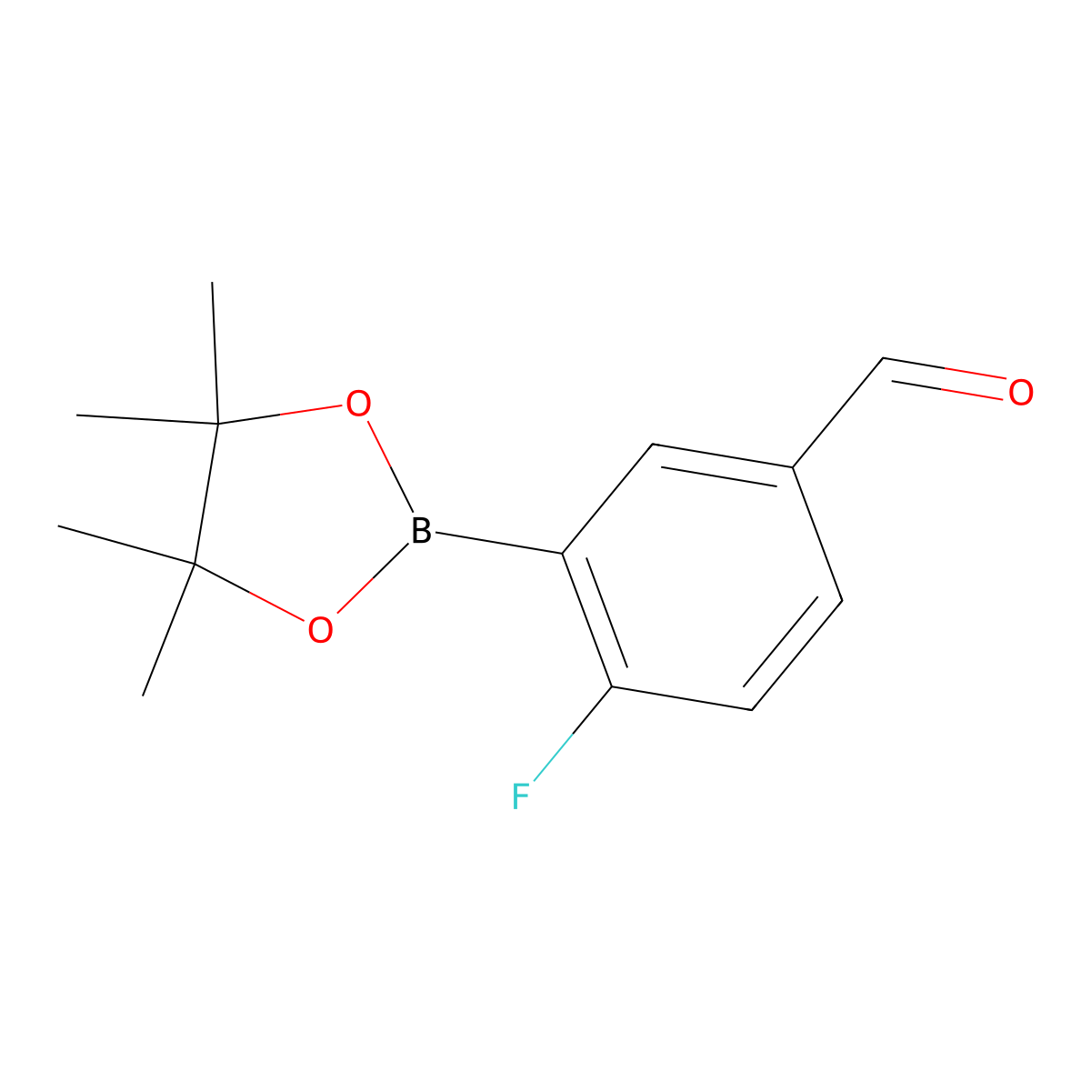 2-Fluoro-5-formylphenylboronic acid pinacol ester molecular structure, CAS 1112208-82-8
