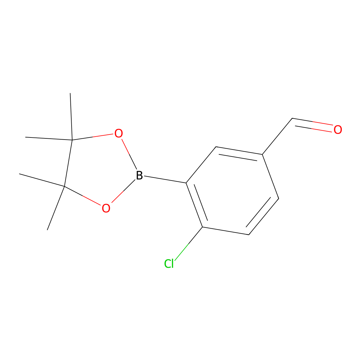 4-Chloro-3-(4,4,5,5-tetramethyl-1,3,2-dioxaborolan-2-yl)benzaldehyde molecular structure, CAS 1112209-14-9