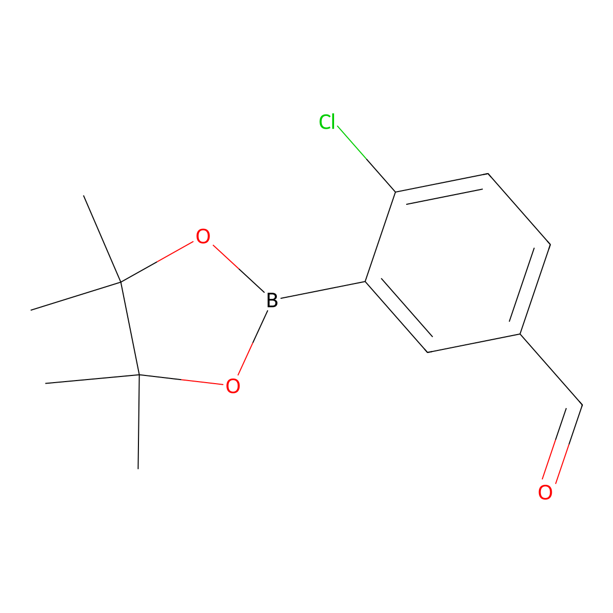4-Chloro-3-(4,4,5,5-tetramethyl-1,3,2-dioxaborolan-2-yl)benzaldehyde molecular structure, CAS 1112209-14-9