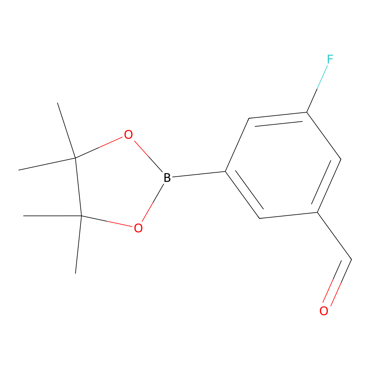 3-Fluoro-5-(4,4,5,5-tetramethyl-1,3,2-dioxaborolan-2-yl)benzaldehyde molecular structure, CAS 1112209-24-1