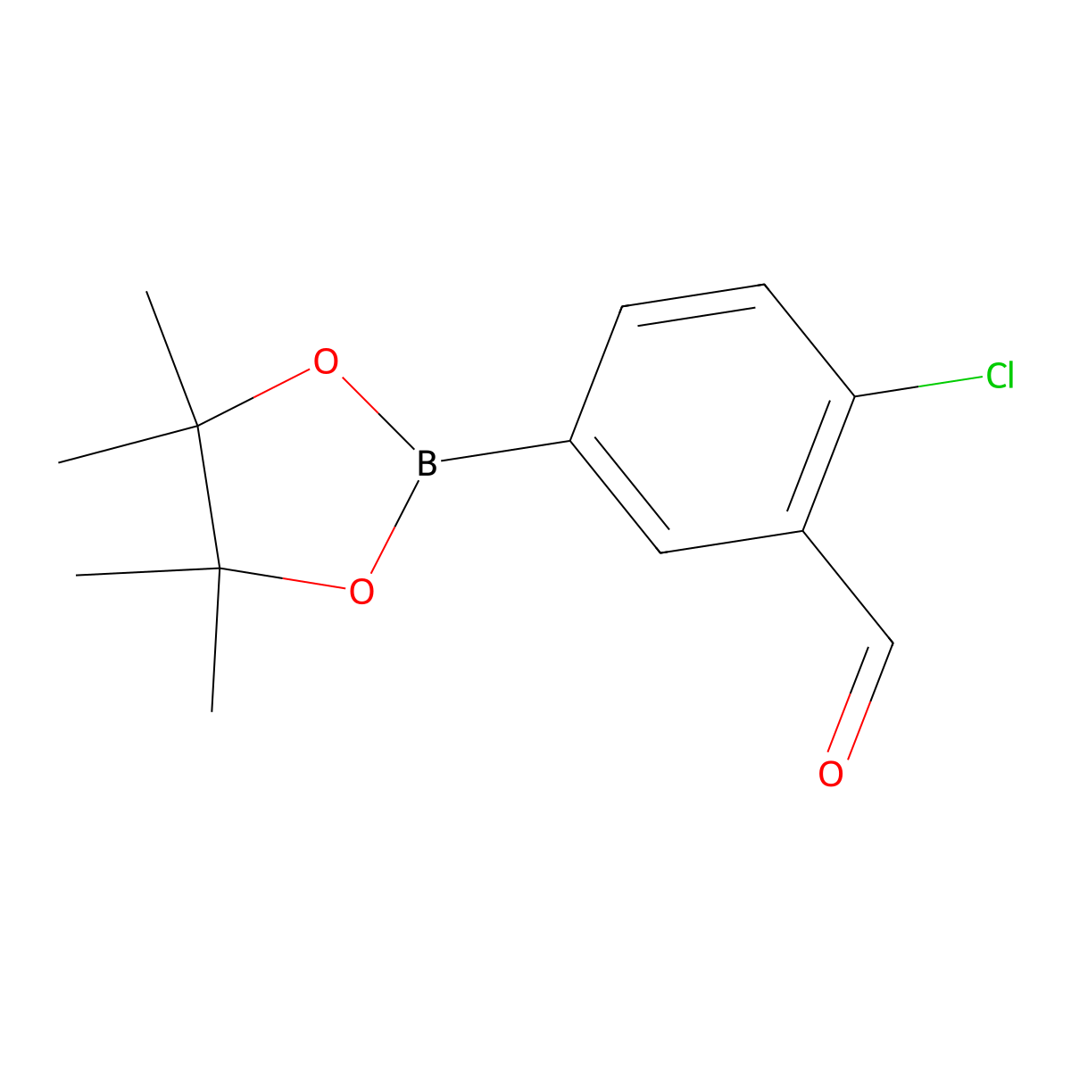 2-Chloro-5-(4,4,5,5-tetramethyl-1,3,2-dioxaborolan-2-YL)benzaldehyde molecular structure, CAS 1112209-32-1
