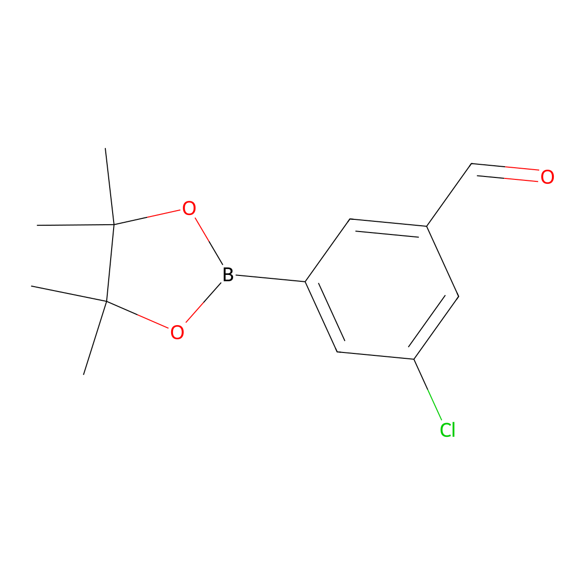 3-Chloro-5-(4,4,5,5-tetramethyl-1,3,2-dioxaborolan-2-yl)benzaldehyde molecular structure, CAS 1112209-36-5