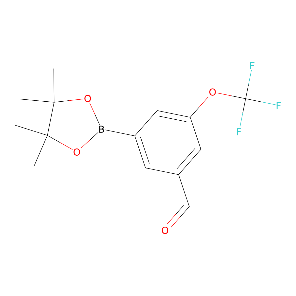 3-(4,4,5,5-Tetramethyl-1,3,2-dioxaborolan-2-yl)-5-(trifluoromethoxy)benzaldehyde molecular structure, CAS 1112209-48-9