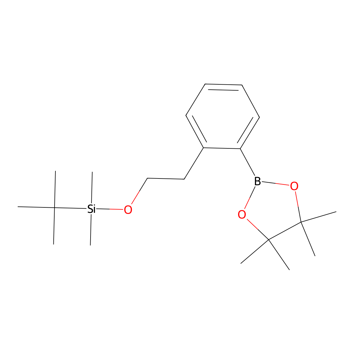 tert-Butyldimethyl(2-(4,4,5,5-tetramethyl-1,3,2-dioxaborolan-2-yl)phenethoxy)silane molecular structure, CAS 1112209-57-0