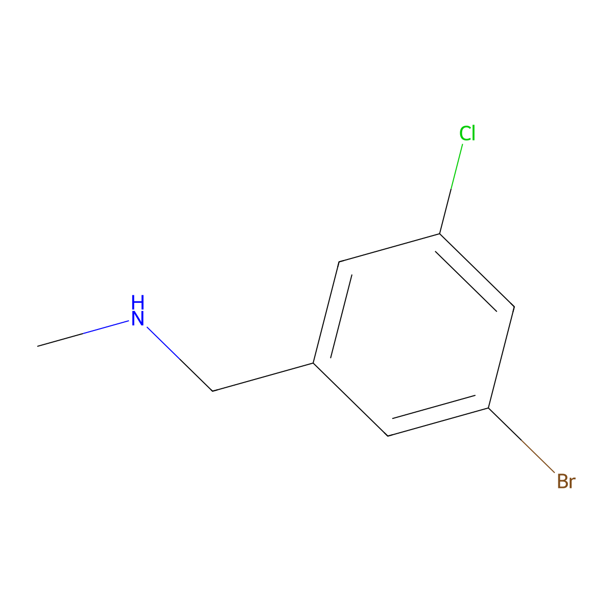 [(3-Bromo-5-chlorophenyl)methyl](methyl)amine molecular structure, CAS 1112210-46-4