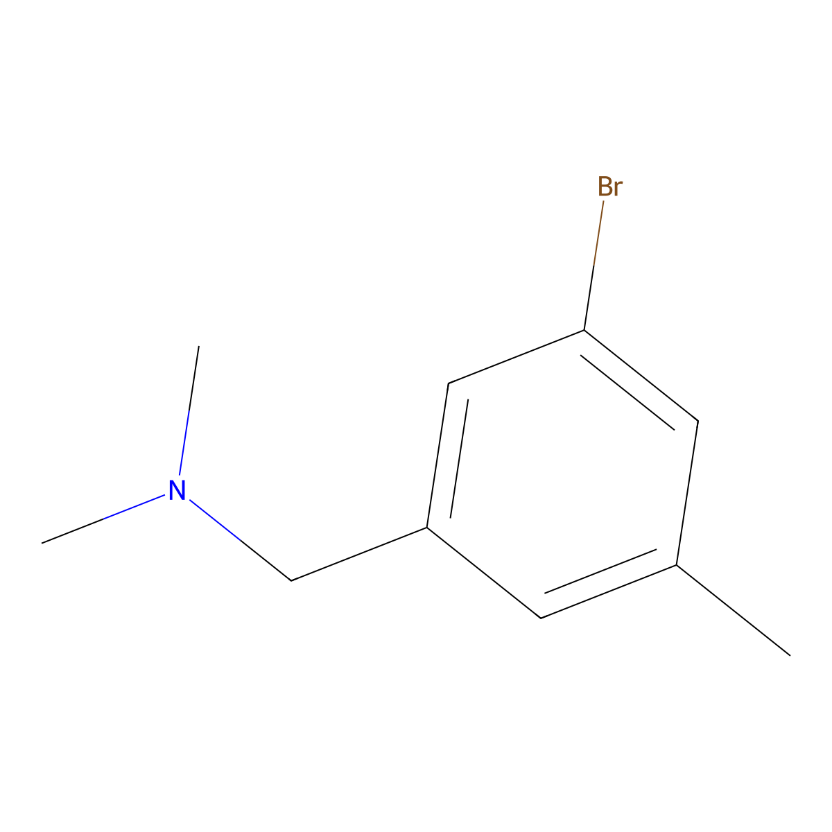 1-(3-bromo-5-methylphenyl)-N,N-dimethylmethanamine molecular structure, CAS 1112210-53-3