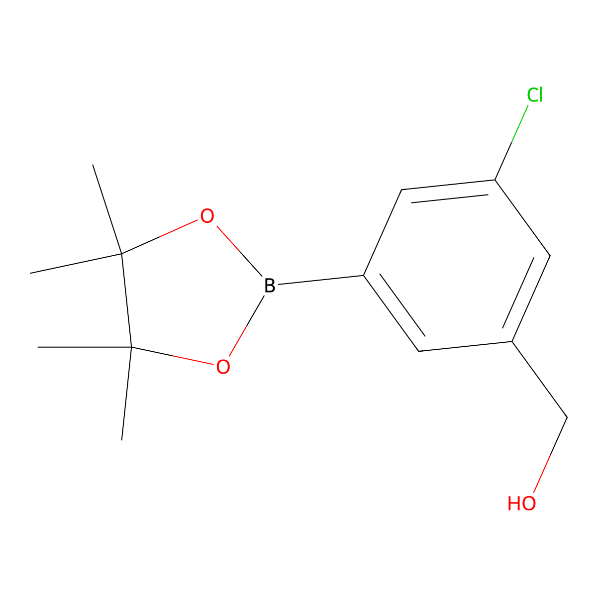 5-Chloro-3-(hydroxymethyl)phenylboronic acid pinacol ester molecular structure, CAS 1112210-59-9