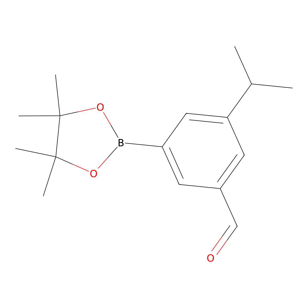 3-(Propan-2-yl)-5-(tetramethyl-1,3,2-dioxaborolan-2-yl)benzaldehyde molecular structure, CAS 1112210-94-2