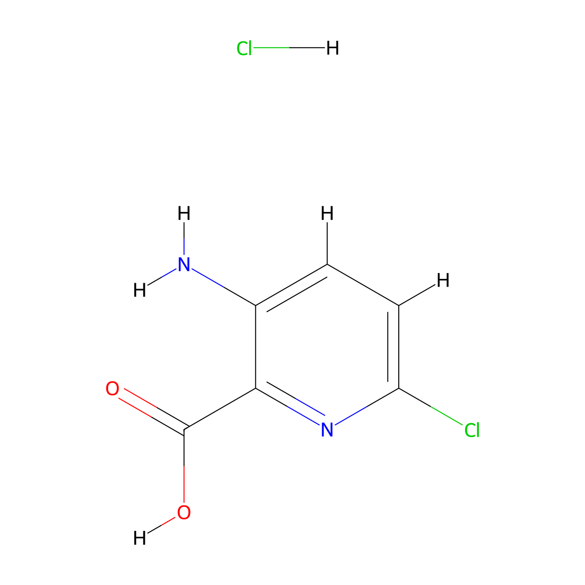 3-Amino-6-chloropyridine-2-carboxylic acid hydrochloride molecular structure, CAS 1112213-20-3