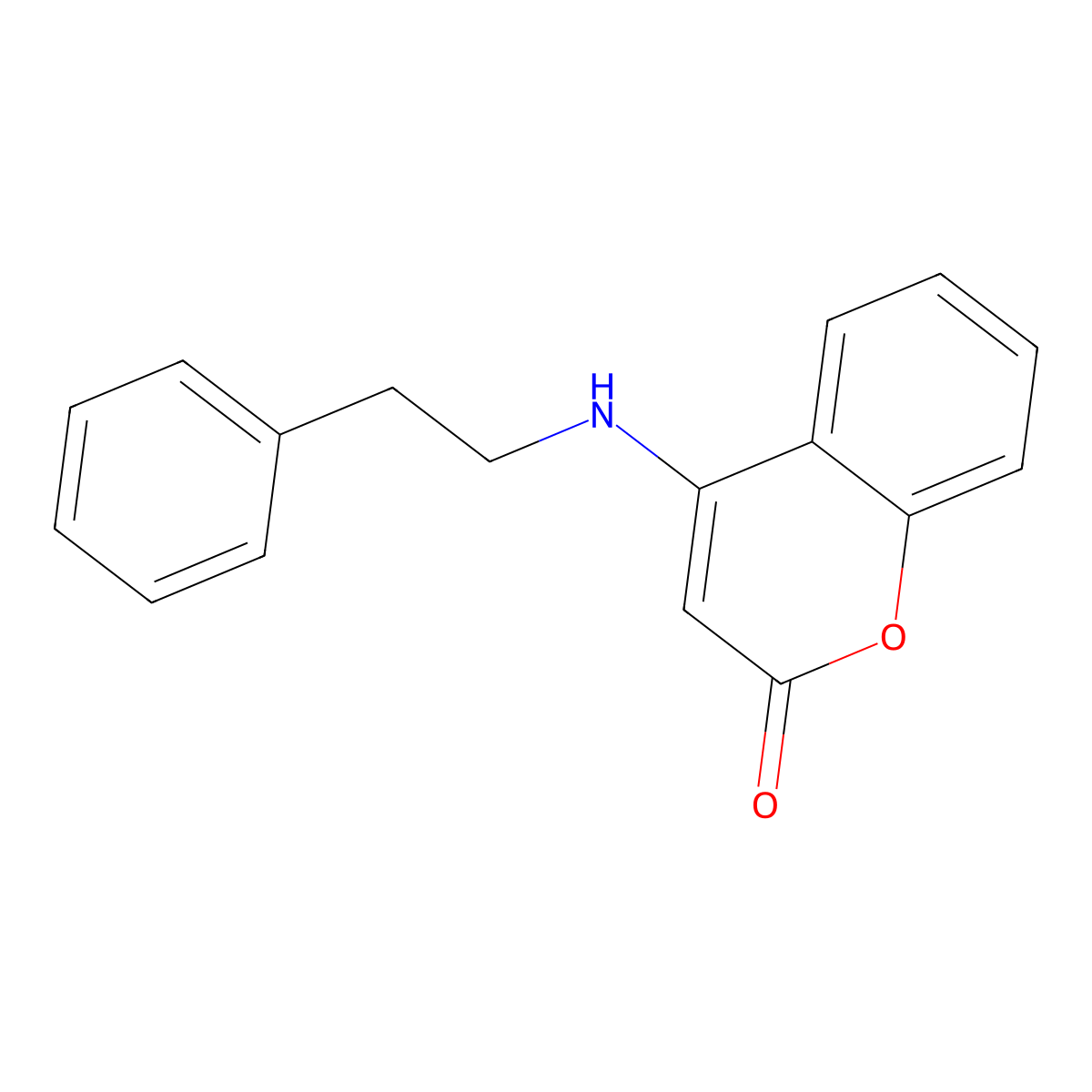 2H-1-Benzopyran-2-one, 4-[(2-phenylethyl)amino]- molecular structure, CAS 111222-28-7