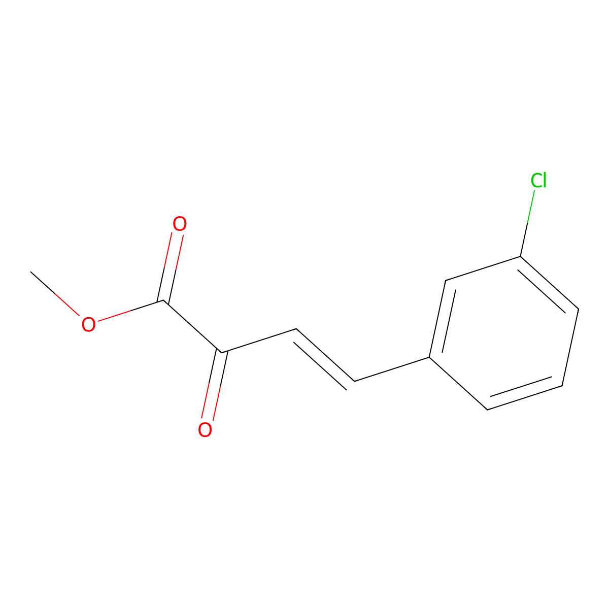 methyl (3E)-4-(3-chlorophenyl)-2-oxobut-3-enoate molecular structure, CAS 1112238-35-3