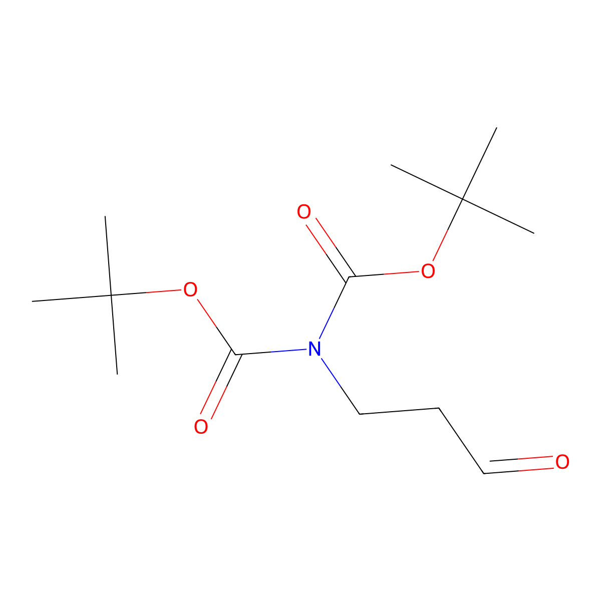 3-(Bis(tert-butoxycarbonyl)amino)propanal molecular structure, CAS 1112262-49-3