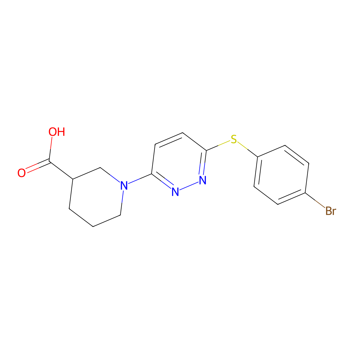 1-{6-[(4-Bromophenyl)sulfanyl]pyridazin-3-yl}piperidine-3-carboxylic acid molecular structure, CAS 1112278-50-8