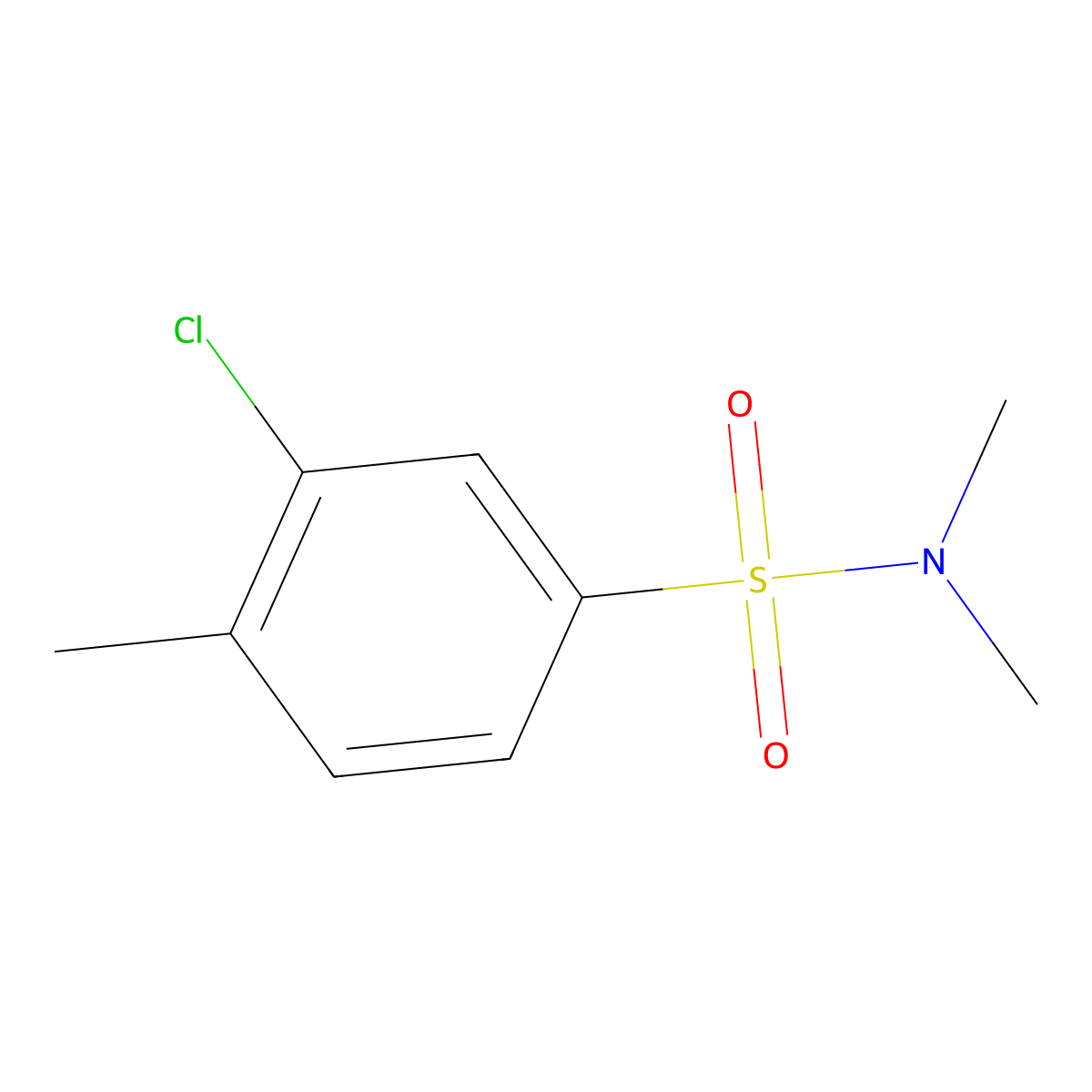 3-Chloro-n,n,4-trimethylbenzene-1-sulfonamide molecular structure, CAS 111228-43-4
