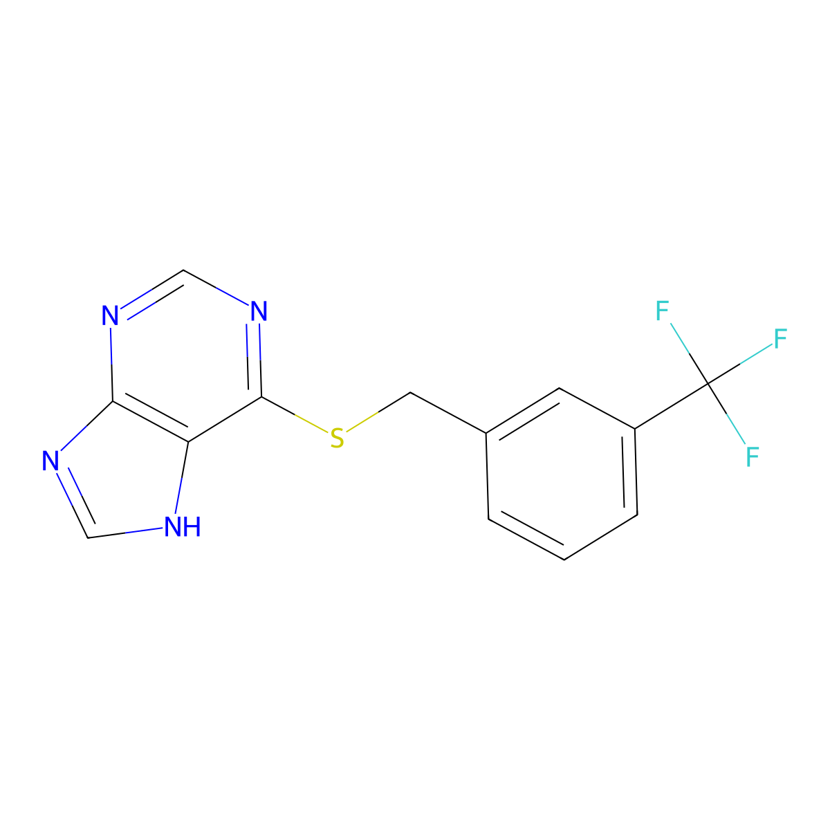 6-{[3-(trifluoromethyl)benzyl]sulfanyl}-7H-purine molecular structure, CAS 1112281-40-9
