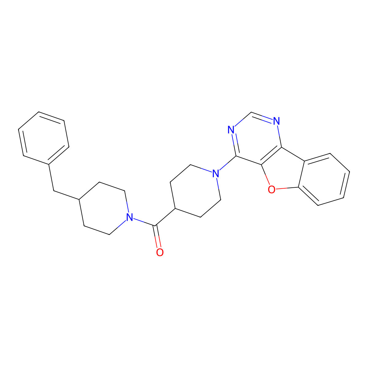 (1-(Benzofuro[3,2-d]pyrimidin-4-yl)piperidin-4-yl)(4-benzylpiperidin-1-yl)methanone molecular structure, CAS 1112292-80-4