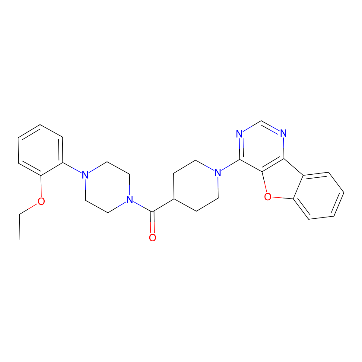 (1-(Benzofuro[3,2-d]pyrimidin-4-yl)piperidin-4-yl)(4-(2-ethoxyphenyl)piperazin-1-yl)methanone molecular structure, CAS 1112292-82-6