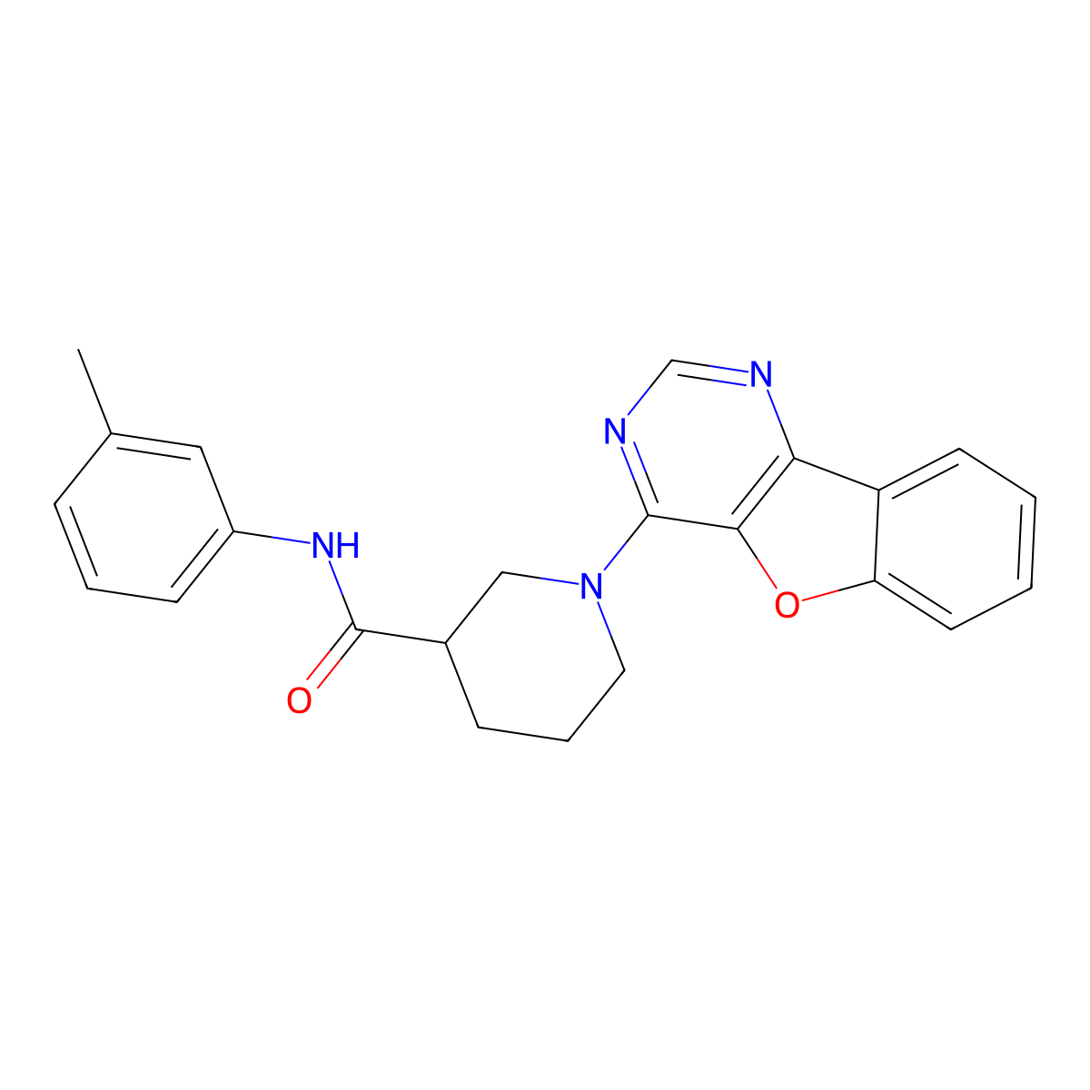 1-([1]benzofuro[3,2-d]pyrimidin-4-yl)-N-(3-methylphenyl)piperidine-3-carboxamide molecular structure, CAS 1112292-88-2