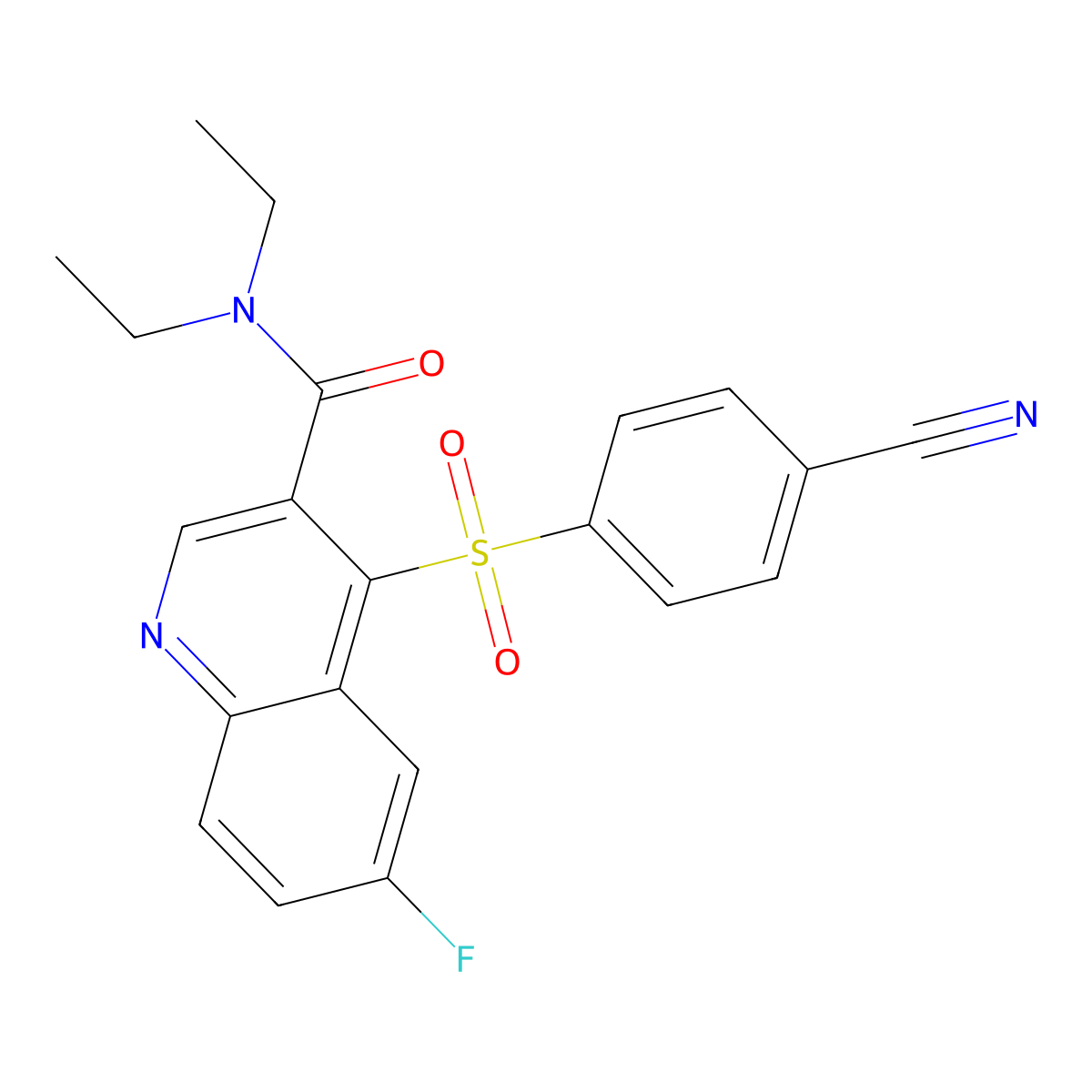 4-(4-Cyanobenzenesulfonyl)-N,N-diethyl-6-fluoroquinoline-3-carboxamide molecular structure, CAS 1112296-21-5