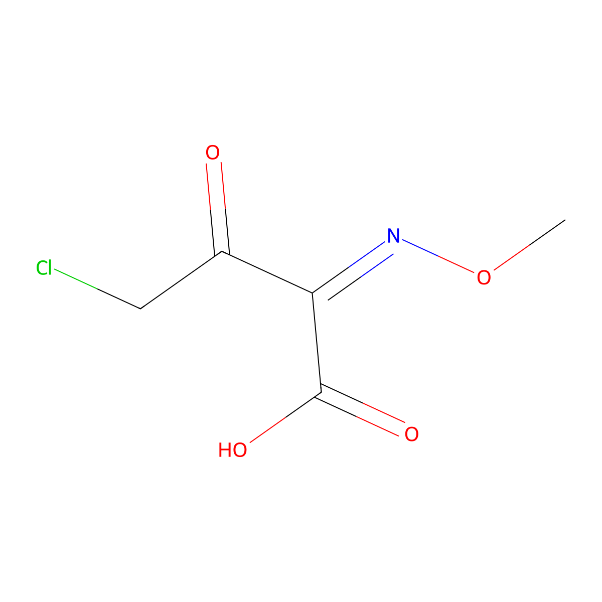 4-Chloro-2-methoxyimino-3-oxobutanoic acid molecular structure, CAS 111230-59-2