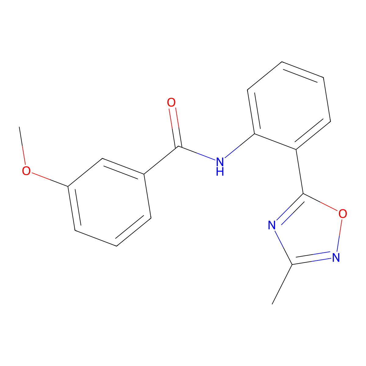 3-methoxy-N-[2-(3-methyl-1,2,4-oxadiazol-5-yl)phenyl]benzamide molecular structure, CAS 1112305-16-4