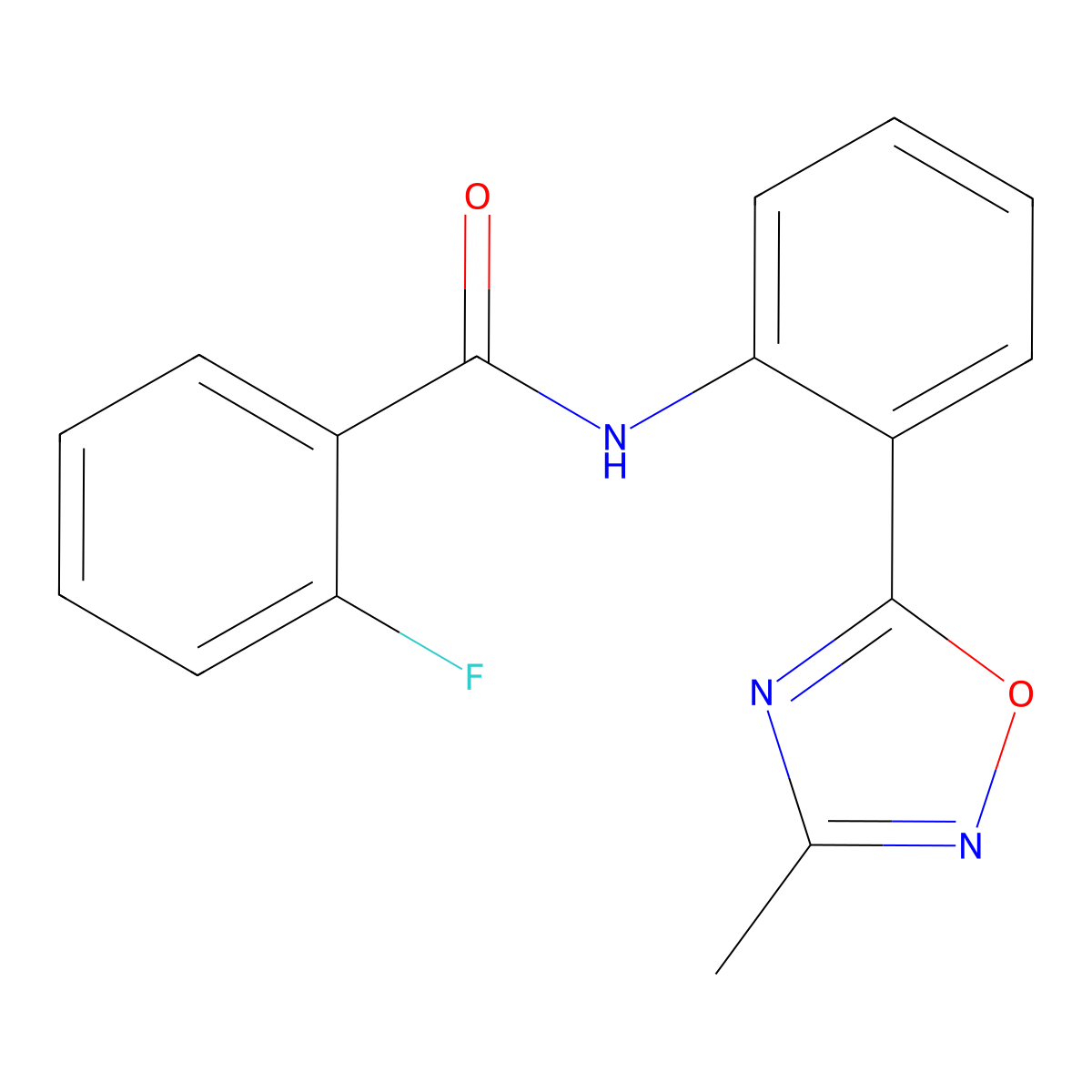 2-fluoro-N-[2-(3-methyl-1,2,4-oxadiazol-5-yl)phenyl]benzamide molecular structure, CAS 1112305-19-7