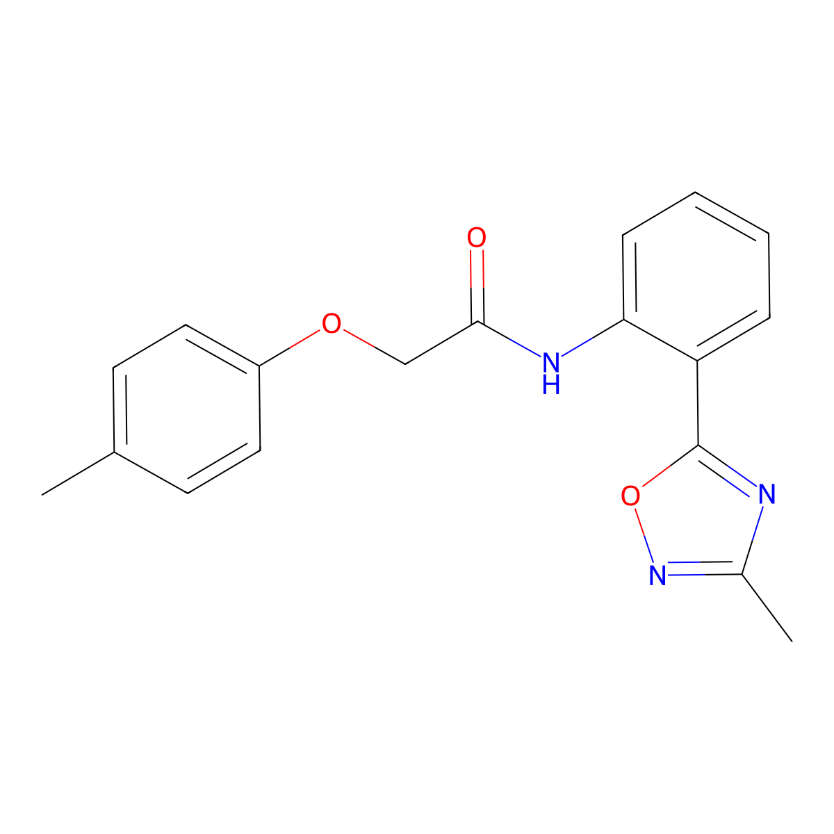N-[2-(3-methyl-1,2,4-oxadiazol-5-yl)phenyl]-2-(4-methylphenoxy)acetamide molecular structure, CAS 1112305-21-1