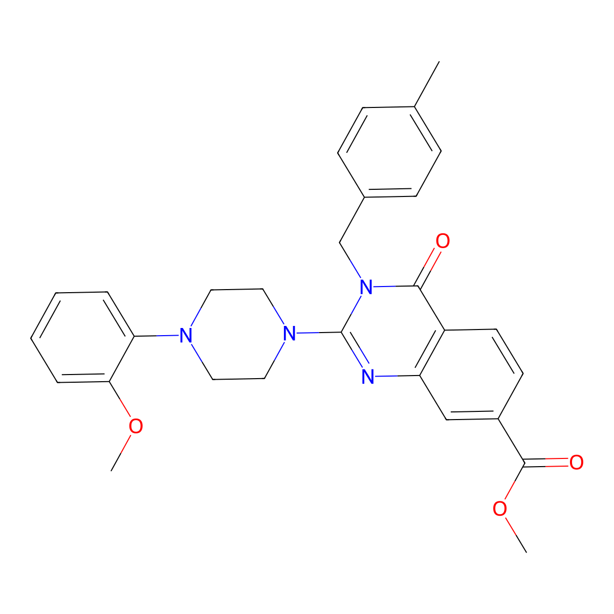 Methyl 2-(4-(2-methoxyphenyl)piperazin-1-yl)-3-(4-methylbenzyl)-4-oxo-3,4-dihydroquinazoline-7-carboxylate molecular structure, CAS 1112305-82-4