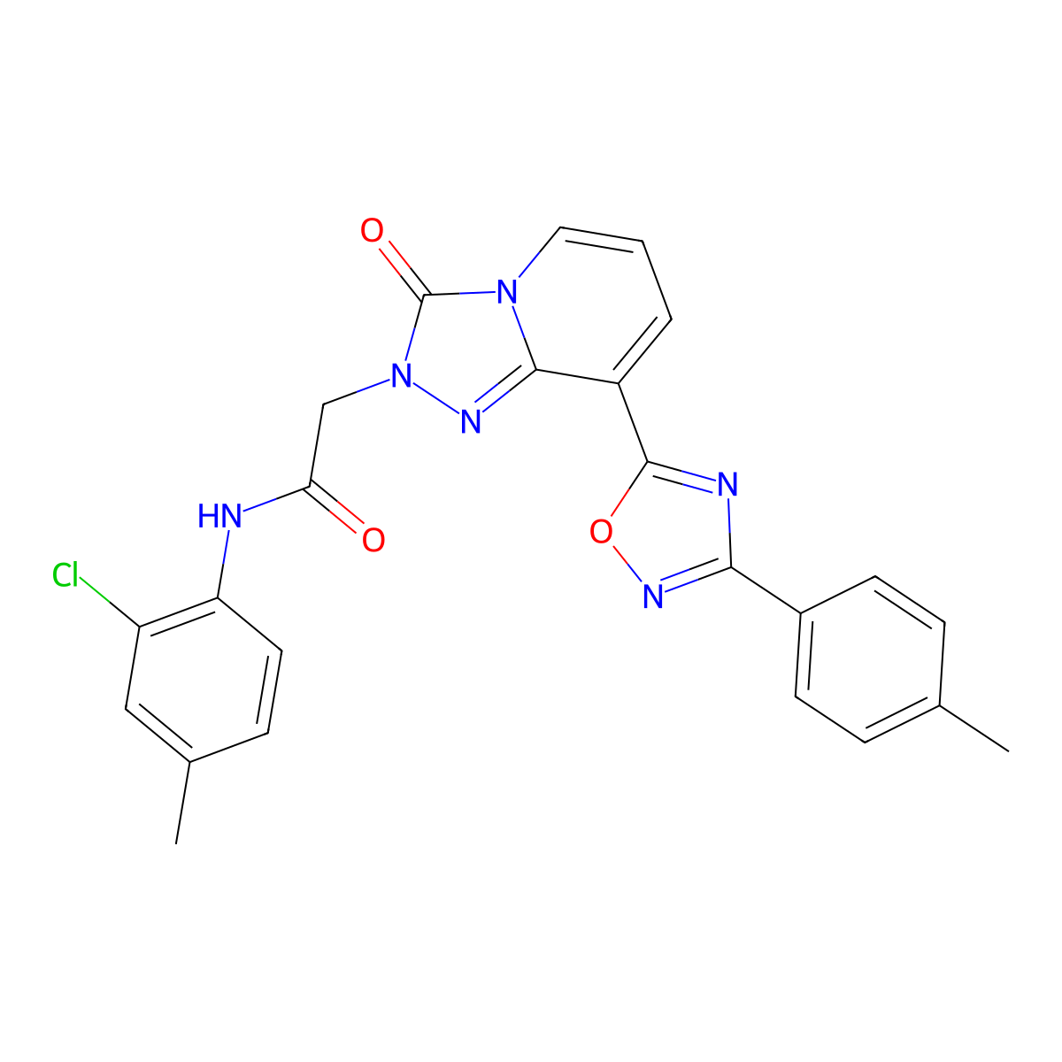 N-(2-chloro-4-methylphenyl)-2-{8-[3-(4-methylphenyl)-1,2,4-oxadiazol-5-yl]-3-oxo-2H,3H-[1,2,4]triazolo[4,3-a]pyridin-2-yl}acetamide molecular structure, CAS 1112306-31-6