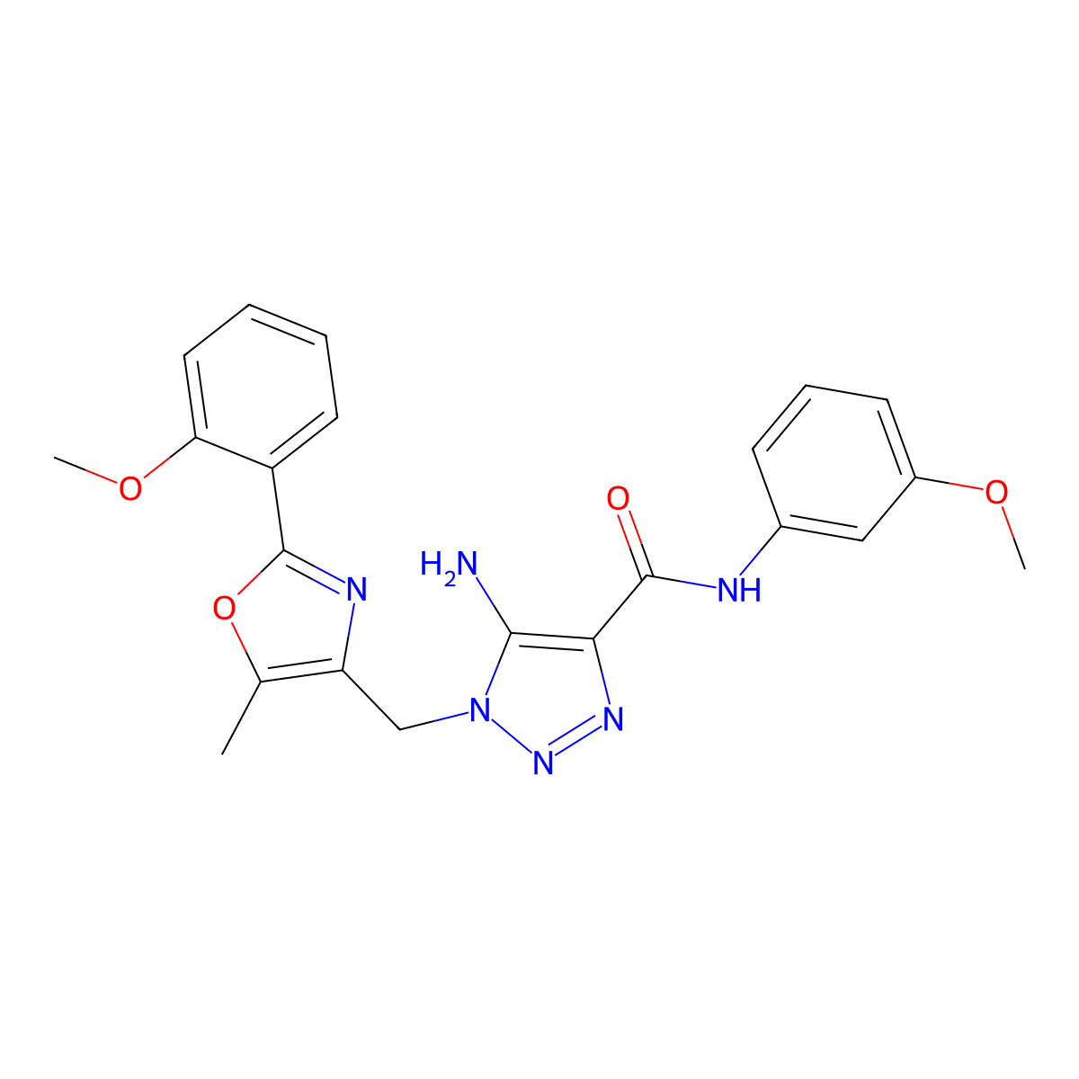 5-amino-N-(3-methoxyphenyl)-1-{[2-(2-methoxyphenyl)-5-methyl-1,3-oxazol-4-yl]methyl}-1H-1,2,3-triazole-4-carboxamide molecular structure, CAS 1112307-69-3