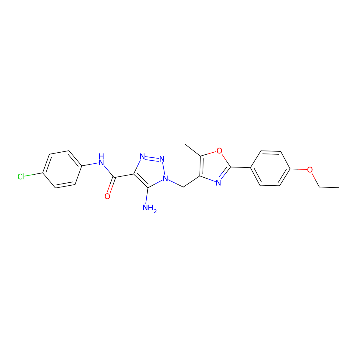 5-amino-N-(4-chlorophenyl)-1-{[2-(4-ethoxyphenyl)-5-methyl-1,3-oxazol-4-yl]methyl}-1H-1,2,3-triazole-4-carboxamide molecular structure, CAS 1112307-77-3